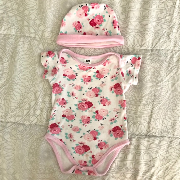 HB Other - Floral onesie and hat